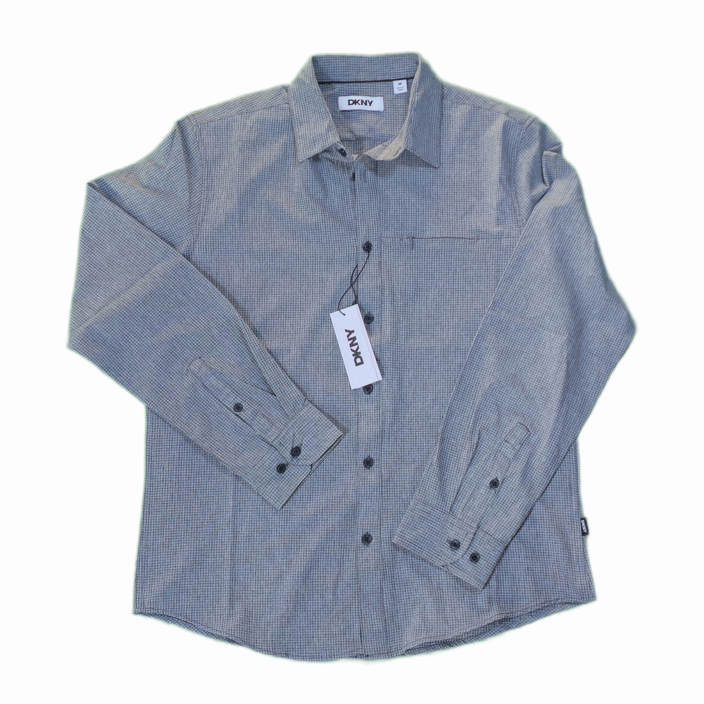 DKNY Gray Plaid Shirt